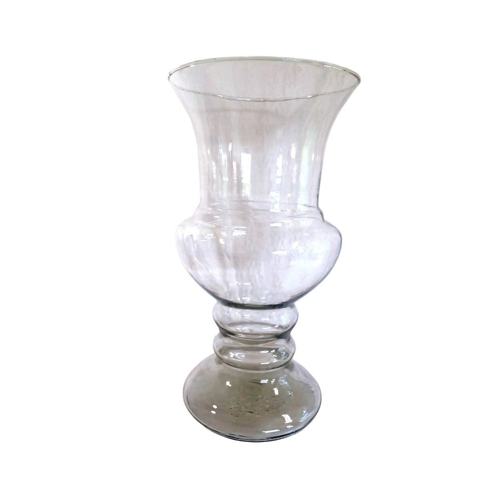 Vintage Hand Blown Clear Glass Large 15"Tall x 8"Topx7" Base Decorative